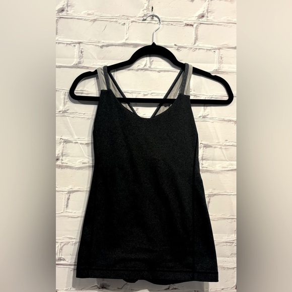 Lululemon Dark Gray Cross Back Tank Top Size 6 - Picture 1 of 4